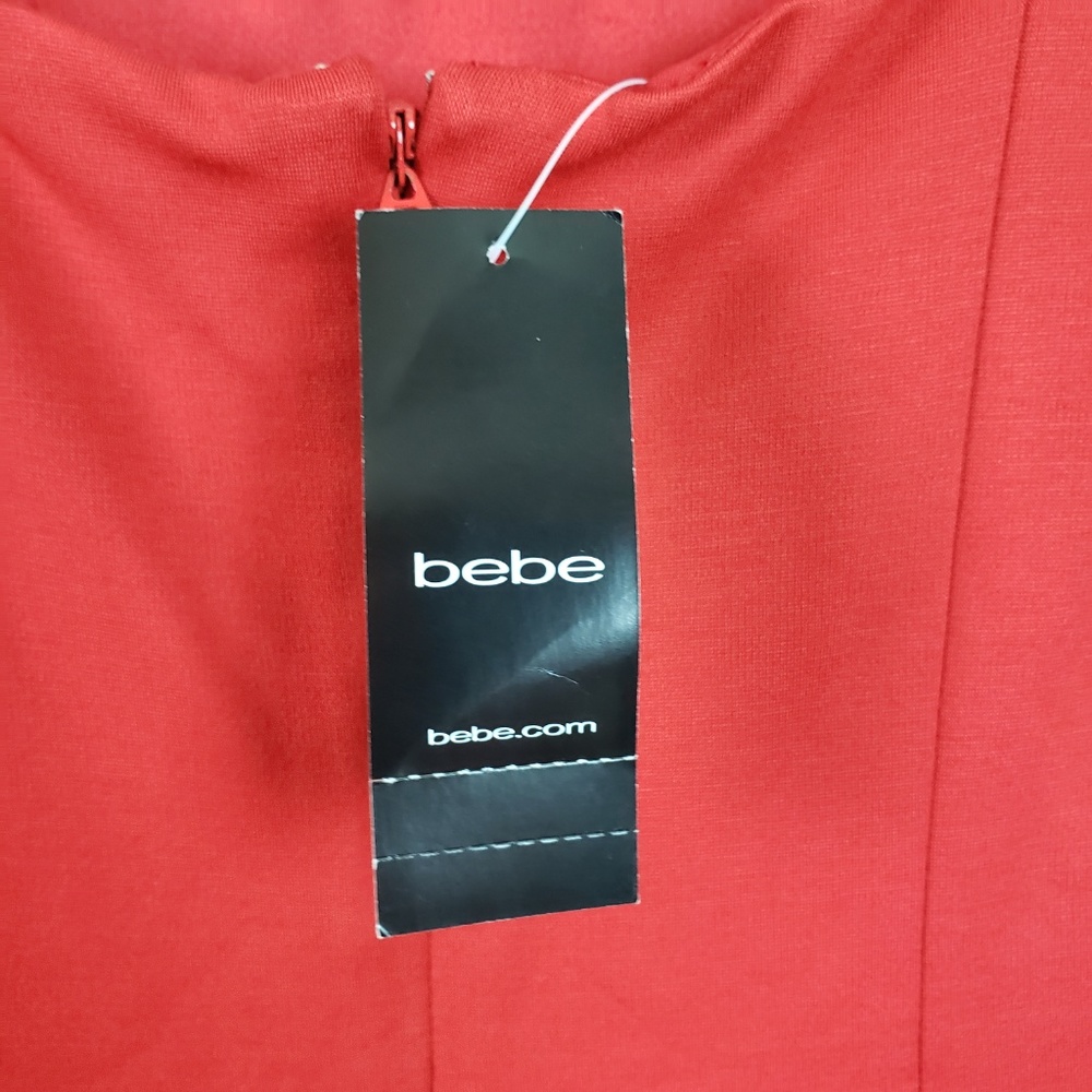 Bebe | Red Cut Mariah Pepulm Dress - Picture 5 of 8